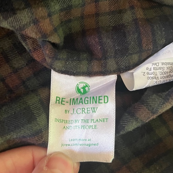 J Crew Brushed Twill Classic Long Sleeve Green Plaid Button Shirt Mens XL - Picture 8 of 11
